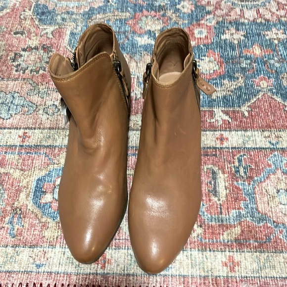 Frye Judith moto ankle boots booties cognac leather 8.5 brown - Picture 5 of 15